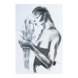 Lydia Velasco, Tulip Lady, charcoal on paper