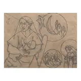 Angelito Antonio, Mag - Ina, sketch on paper (pencil)