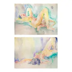 Nude by Florencio B. Concepcion, watercolor on paper, offered Jul 2024