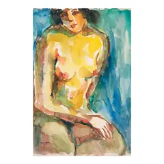Florencio B. Concepcion, Nude, watercolor on paper