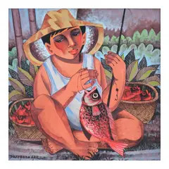 Early Catch by Paco Gorospe, oil on canvas, offered Jul 2024
