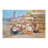 Vendors by Cesar Buenaventura, oil on canvas, offered Jul 2024