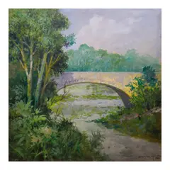 Bridge by Crispin Lopez, oil on canvas, offered Jul 2024