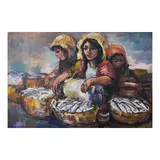 Salvador Cabrera, Fish Vendors, oil on canvas