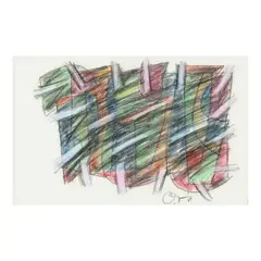 Untitled by Romulo Olazo, pastel on paper, offered Jul 2024