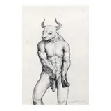Fernan Odang, Jr., Cow Head, pen and ink on paper
