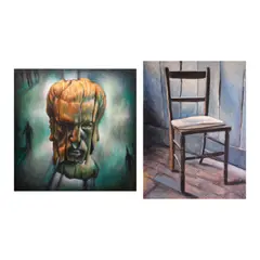 Dominique Alfonso, a.) Untitled b.) Ascension I, oil on canvas