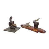 Malonel, a.) Untitled b.) Untitled, brass and hardwood