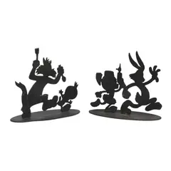 Tex Welch, a. Sylvester and Tweety b. Bugs Bunny, black wrought iron