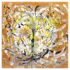 First Butterfly Frame by Grace Katigbak, mixed media on canvas, offered Apr 2024