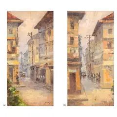 Leo Meneses, a.) Untitled b.) Untitled, a.) oil on canvas <br /> b.) oil on canvas