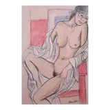 Benedicto Cabrera, Nude, oil pastel on paper