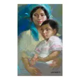 Greg Bolaños, Mother and Child, pastel on paper