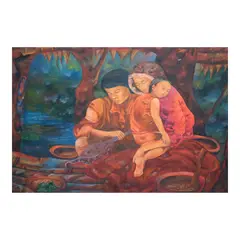Ramon Doplon, Family, oil on canvas