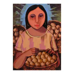 Lanzones Vendor by Paco Gorospe, oil on canvas, offered Apr 2024