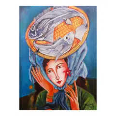Mario Parial, Woman Fish Vendor, acrylic on canvas