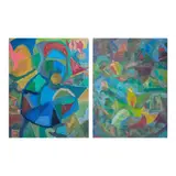 Teofilo Y. Mendoza, a.) Forever Love b.) Joyous Moments, a.) oil on canvas<br /> b.) oil on canvas