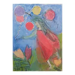 Gloria Vanderbilt, Summer Solstice, pastel and collage on paper