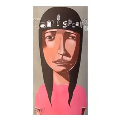 Can I Speak? by Lynyrd Paras, oil on canvas, offered Apr 2024
