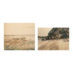 Rafael Cusi, A Set of Two Artworks, b.) Beach with Rocks<br /> signed and dated 1989 (lower right)<br /> watercolor on paper<br /> 21” x 29” (53 cm x 74 cm)