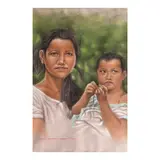 Roy Espinosa, Mother and Child #3, pastel on felt paper