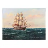 Galleon by Unidentified artist, oil on canvas, offered Jan 2024