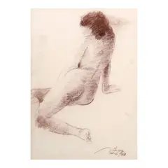 Edwin Wilwayco, Nude, pastel on paper