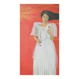 Jerry Morada, Filipina in White Dress, oil on canvas
