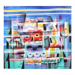 Linear Study by Paco Gorospe, oil on canvas, offered Jan 2024