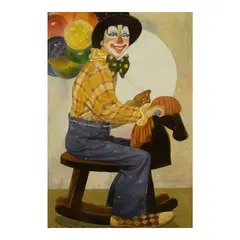 Roel Obemio, Clown, watercolor on paper