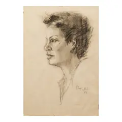 Untitled by Alfredo Roces, charcoal on paper, offered Jan 2024