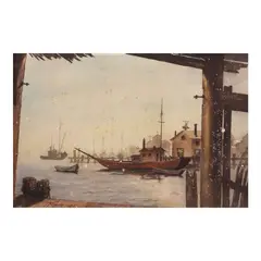 Jorge Pineda, Harbor, watercolor on paper