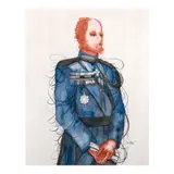 Julius Redillas, Portrait 7 (General), watercolor on bamboo paper