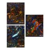 Miguel Romero, a.) Awakening b.) Light Engages the Dark c.) Rebirth, oil on canvas