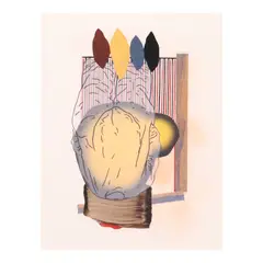 Skipping Recess #6 by Jacob Lindo, collage on paper, offered Jan 2024