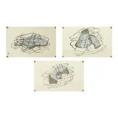 Untitled by Jacob Lindo, collage on paper each, offered Jan 2024