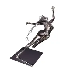 Hope for Tomorrow by Daniel dela Cruz, brass,solder with nickel electroplating on<br /> a stainless steel plate, offered Jan 2024