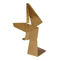 Untitled by Eduardo Castrillo, a limited edition individually hand crafted<br /> movable brass abstract sculpture mounted<br /> on a painted wooden bas, offered Jan 2024