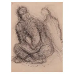 Figuras by Marcel Antonio, graphite on paper, offered Oct 2023
