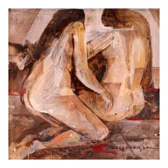 Nude the Girls by Paco Gorospe, oil on vinyl tile, offered Oct 2023