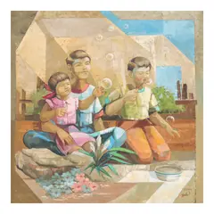 Bubbles by Manuel Yarte, oil on canvas, offered Oct 2023