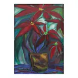 R. Abasolo, Christmas Flowers, oil on canvas