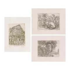 Alex Uy, a. Bayanihan IIb. Market Scenec. Intramuros, b. signed (lower right)<br /> etching, 61/100<br /> image: 5 1/4” x 6 3/4” (13 cm x 17 cm)<br /> paper size: 8 1/4” x 10 1/2” (20 cm x 26 cm)<br />