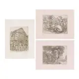 Alex Uy, a. Bayanihan IIb. Market Scenec. Intramuros, b. signed (lower right)<br /> etching, 61/100<br /> image: 5 1/4” x 6 3/4” (13 cm x 17 cm)<br /> paper size: 8 1/4” x 10 1/2” (20 cm x 26 cm)<br />