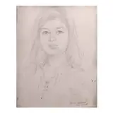 Caloy Gabuco, Portrait of a Lady, graphite on paper
