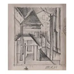 Urban Residential by Cesar Legaspi, graphite on paper, offered Jul 2023