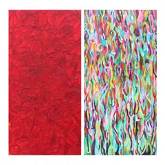 Reb Belleza, a. Color it Red b. Mga Bulaklak, a. oil on canvas <br> b. acrylic on canvas