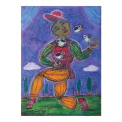 Charlie Co, Coffee Juggler, pastel on paper