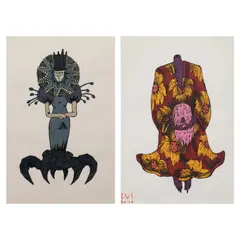 Lui Manaig, a. Untitled b. Untitled, acrylic and ink on paper