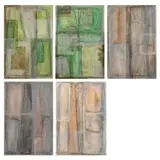 Ruel Caasi, Abstract I, II, III, and IV, mixed media on paper